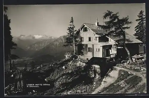 AK Loser-Hütte, Ansicht mit Dachstein