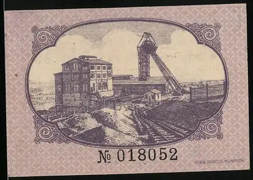 Notgeld Wiebelskirchen 1920, 10 Pfennig, Bergwerk