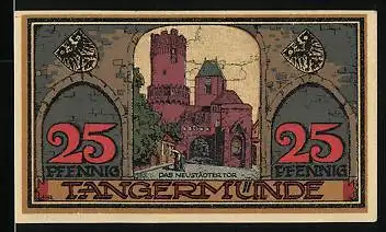 Notgeld Tangermünde 1921, 25 Pfennig, Das Neustädter Tor