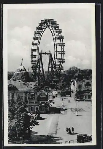 AK Wien, Blick auf das Riesenrad auf dem Prater