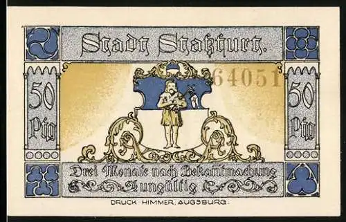 Notgeld Stassfurt 1921, 50 Pfennig, Stadtwappen