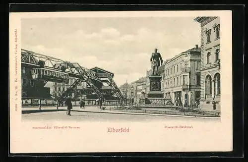 AK Elberfeld, Schwebebahn Elberfeld-Barmen, Bismarck-Denkmal