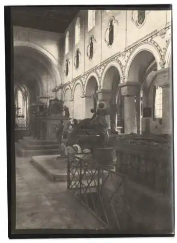 Fotografie W. Apel, Berlin, Ansicht Heilsbronn, Klosterkirche Innenansicht