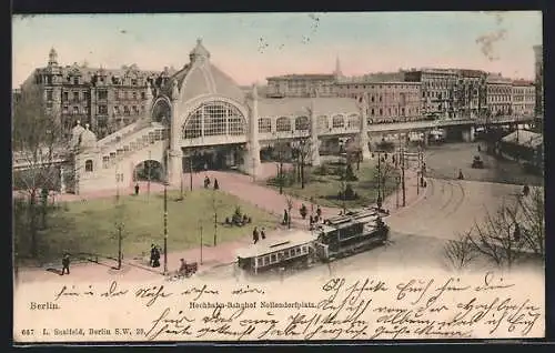 AK Berlin-Schöneberg, Hochbahn-Bahnhof Nollendorfplatz, U-Bahn, Strassenbahn