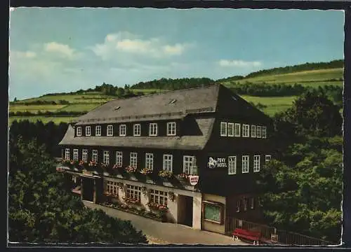 AK Züschen /Hochsauerland, Hotel Peters, Pony Hotel, Aussenansicht