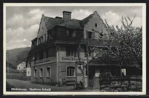 AK Möderbrugg, Gasthaus Tobias Scherkl mit eigener Schlächterei