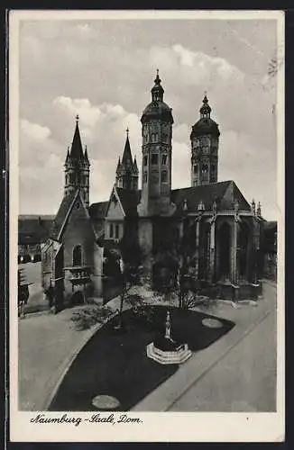 AK Naumburg-Saale, Blick auf den Dom mit Vorplatz