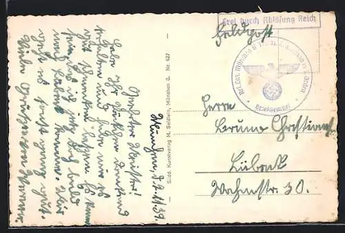 AK Lazarettstempel Res. Laz. München II ... 3. Orden