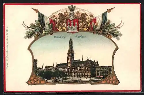 AK Hamburg, 16. Deutsches Bundesschiessen 1909, Rathaus