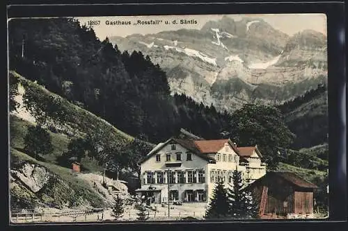 AK Urnäsch, Gasthaus Rossfall u. d. Säntis