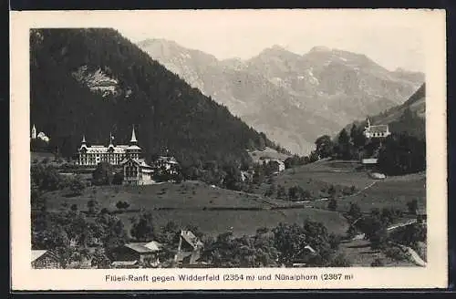 AK Flüeli-Ranft, Ortsansicht gegen Widderfeld und Nünalphorn