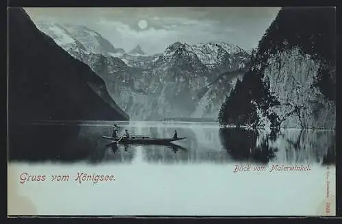 AK Königsee / Berchtesgaden, Blick vom Malerwinkel bei Nacht