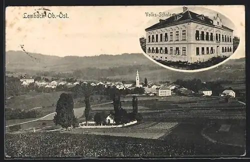 AK Lembach, Teilansicht, Volks-Schule