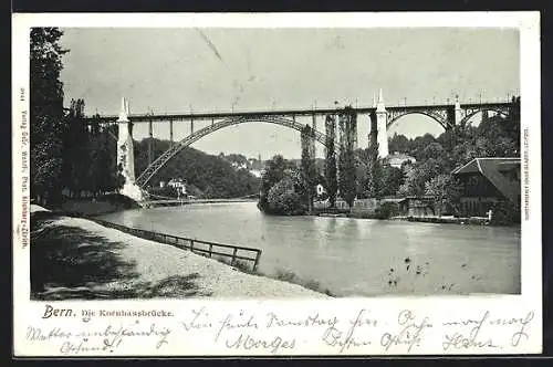 AK Bern, Blick auf die Kornhausbrücke