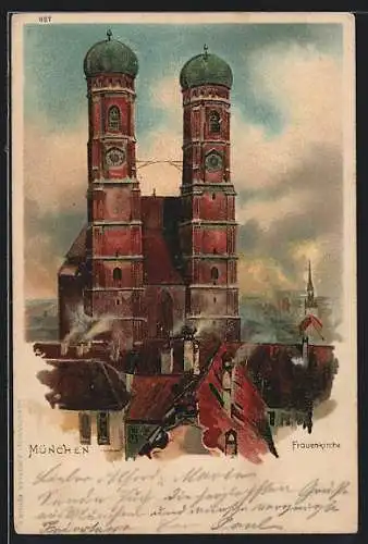 Lithographie München, Frauenkirche