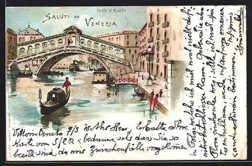 Lithographie Venezia, Ponte di Rialto