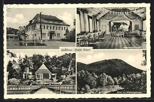 AK Oberbauerschaft / Bünde, Gasthaus Kahle Wart, Auusen- und Innenansichten