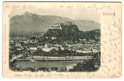 AK Salzburg, Panorama mit Feste Hohensalzburg