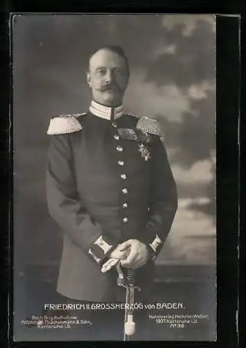 AK Friedrich II. Grossherzog von Baden in Uniform