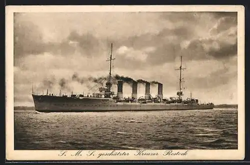 AK S. M. S. geschützter Kreuzer Rostock