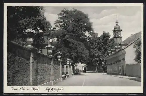 AK Arnstadt i. Thür., Strassenpartie im Schlossbezirk