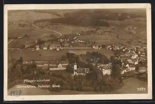 AK Gleinstätten /Sulmtal, Teilansicht mit Kirche, Fliegeraufnahme