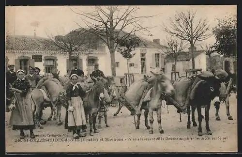 AK St-Gilles-Croix-de-Vie, Paludiers venant de la Douane acquitter les droits sur le sel