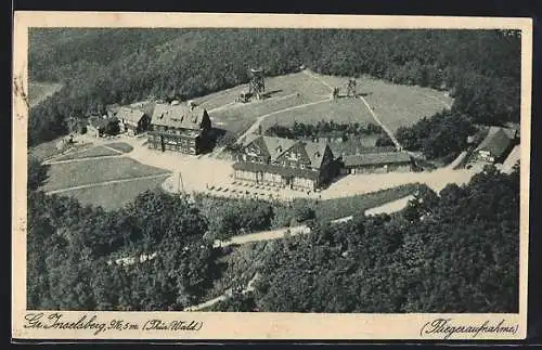 AK Inselsberg, Fliegeraufnahmevon Häusern auf dem grossen Inselberg