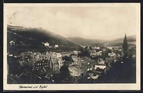 AK Gemünd i. d. Eifel, Teilansicht mit Kirche