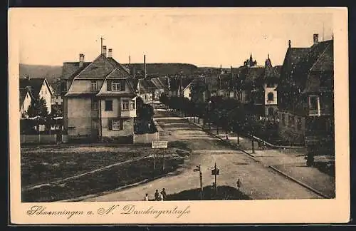 AK Schwenningen a. N., Dauchngerstrasse aus der Vogelschau, Strassenpartie