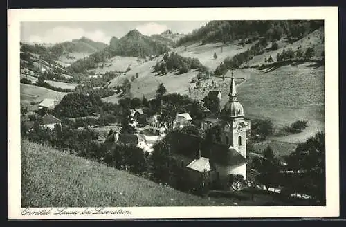 AK Lausa bei Losenstein, Ortspartie mit Kirche