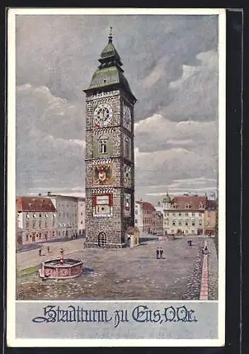 AK Deutscher Schulverein NR 863: Ens, Stadtturm