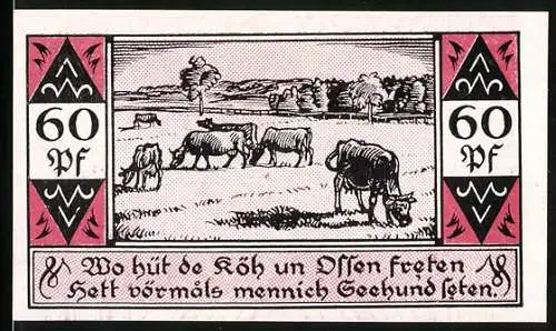 Notgeld Westerhorn 1921, 60 Pfennig, Weidende Kühe