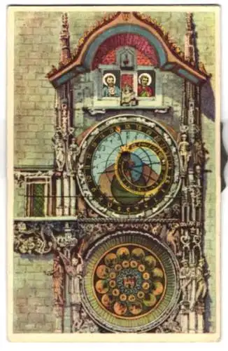 Mechanische-AK Prag, Astronomische Uhr am Rathaus