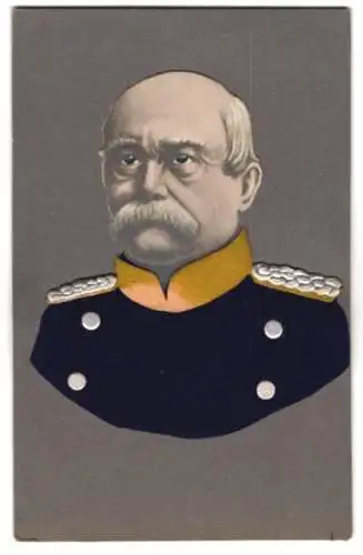 Filz-AK Bismarck in Uniform