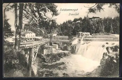 AK Salzkammergut, Blick zum Traunfall