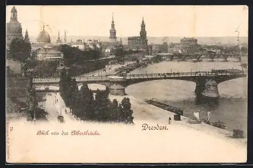 AK Dresden, Blick von der Albertbrücke