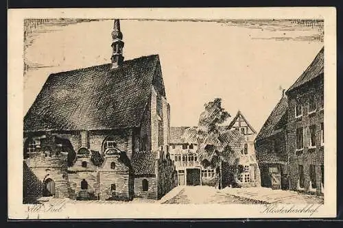 Künstler-AK Alt-Kiel, Klosterkirchhof