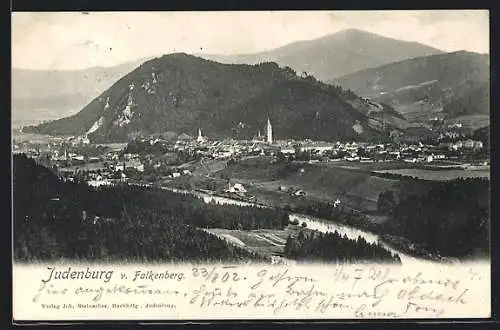 AK Judenburg, Ortsansicht vom Falkenberg aus