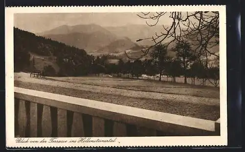 AK Weyer, Blick von der Terrasse d. Kuranstalt ins Hollensteinertal