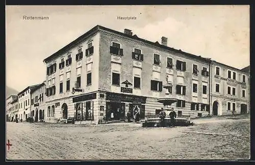 AK Rottenmann, Hauptplatz mit Gasthof Franz Lindmayr