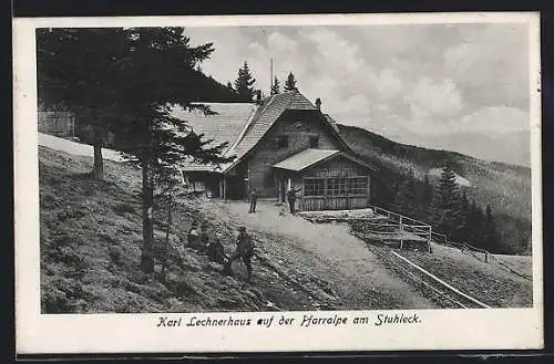 AK Karl Lechnerhaus, Ansicht der Hütte auf der Pfarralpe am Stuhleck