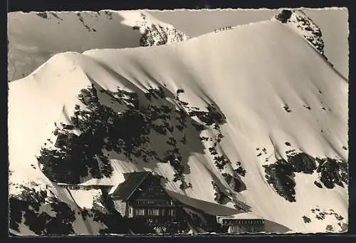AK Berghütte und StationJungfraujoch mit Sphinx
