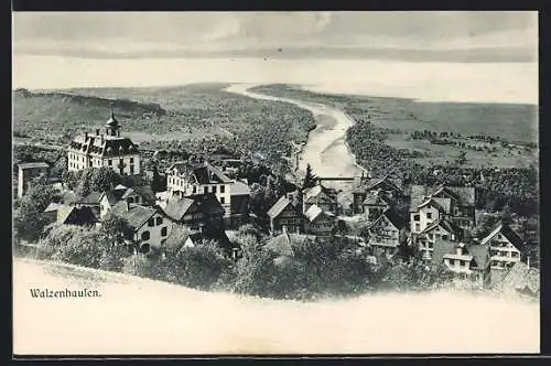 AK Walzenhausen, Ortspanorama mit Blick auf den Bodensee