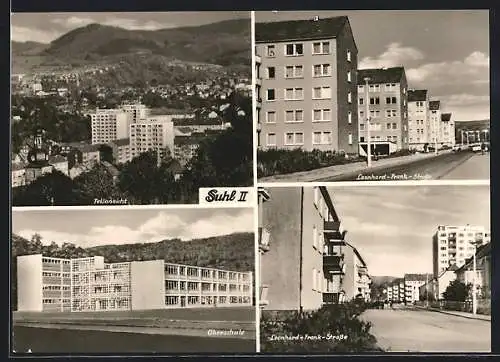 AK Suhl / Thür., Teilansicht, Oberschule, Leonhard-Frank-Strasse