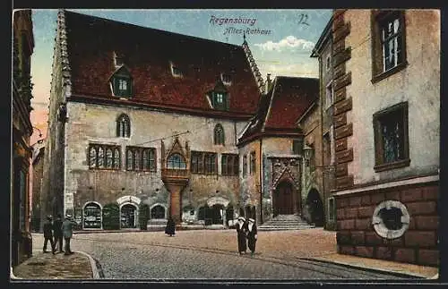 AK Regensburg, Partie vom alten Rathaus