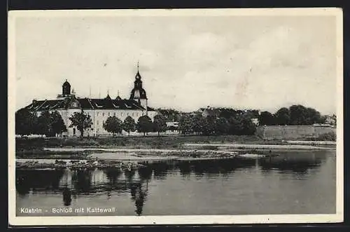 AK Küstrin, Schloss mit Kattewall