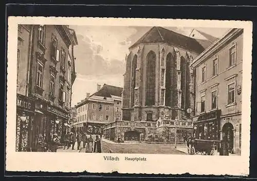 AK Villach, Strassenpartie am Hauptplatz