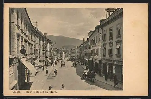 AK Villach, Hauptplatz mit Gerlitzen