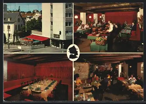 AK Basel, Grillroom und Bar Golden Gate mit Innenansichten, Steinengraben 42